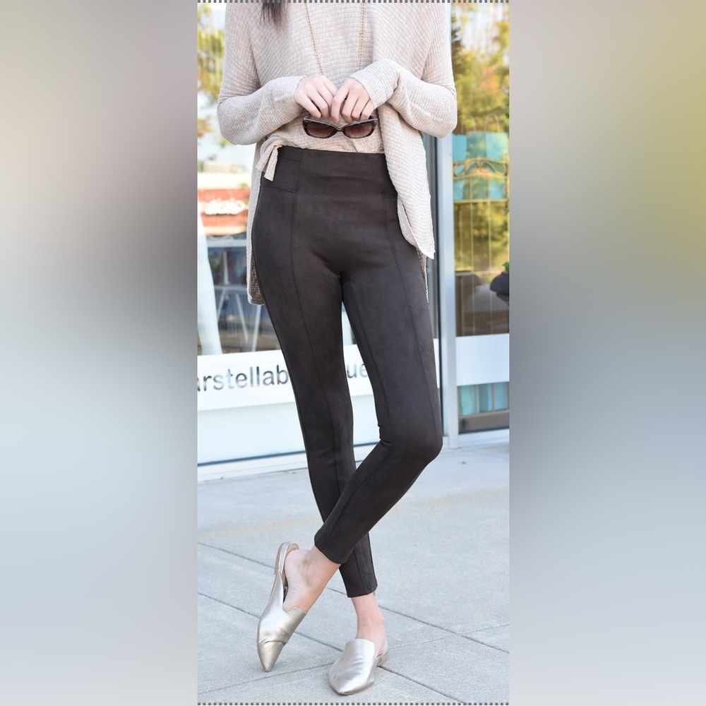 SPANX Faux Brown Suede Leggings